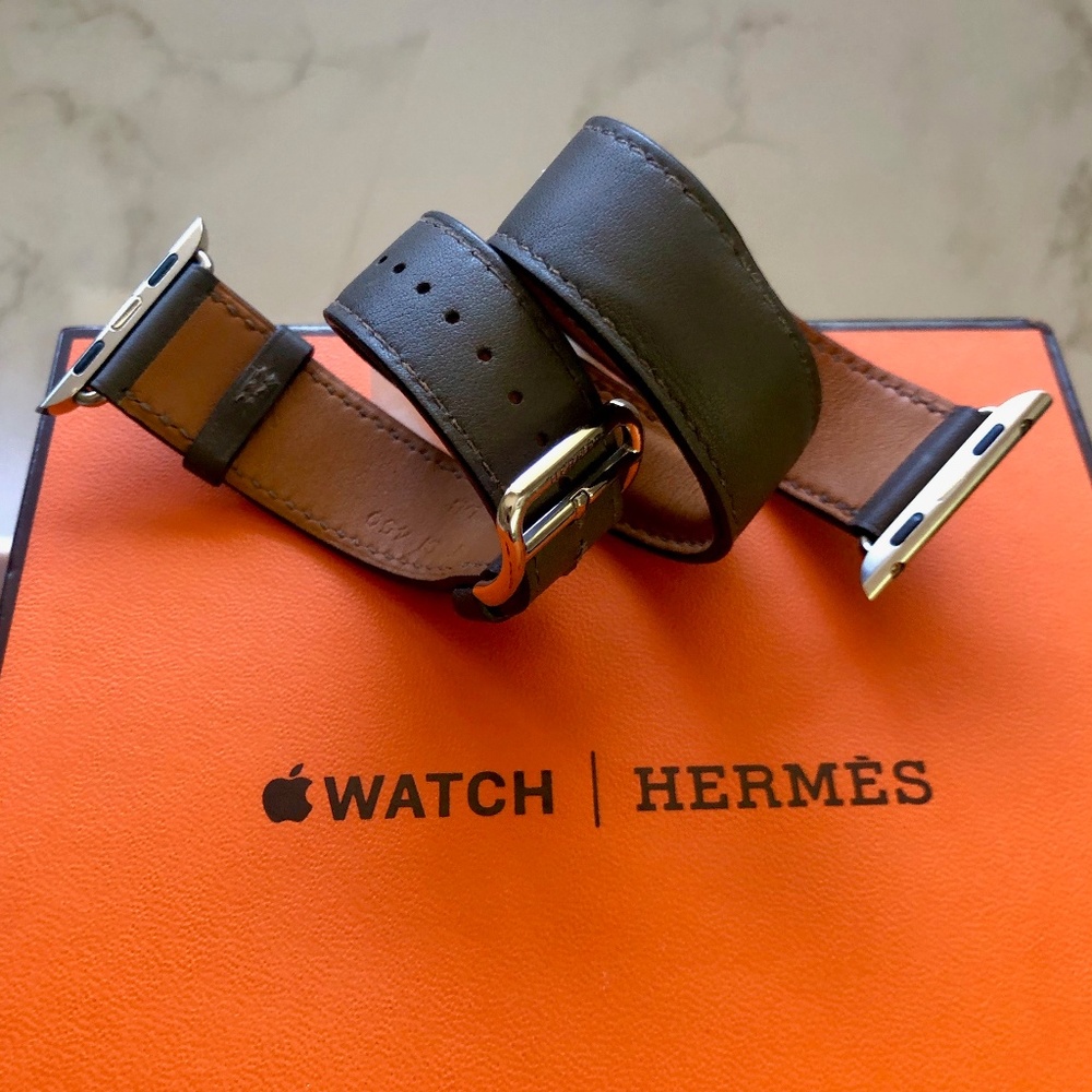 Hermès Double Leather Apple Band + Case + Box
